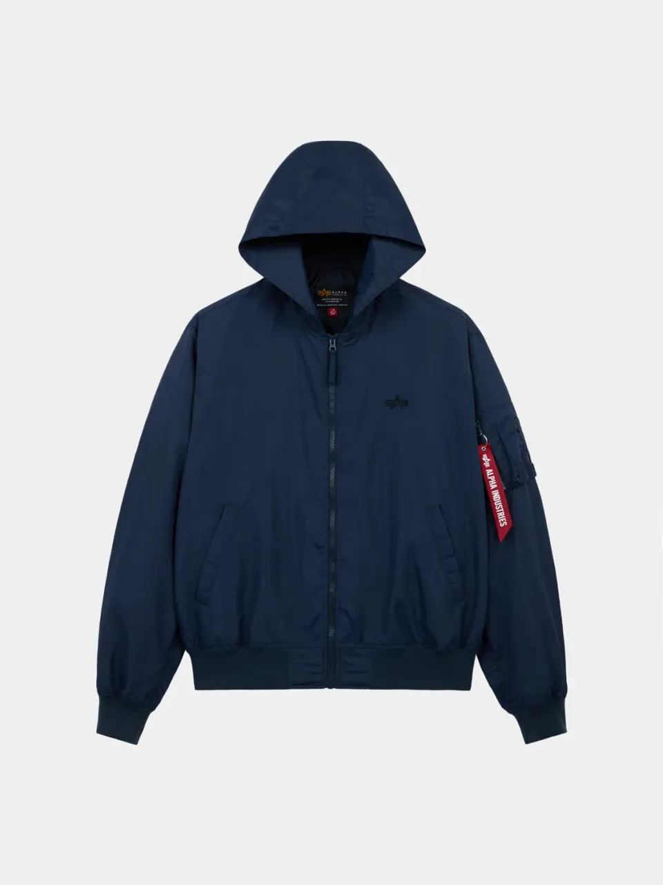 Alpha Industries L-2B Logo Hooded Hunter geaca Replica Blue impermeabila