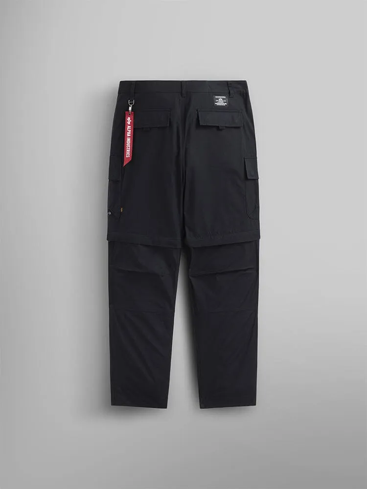Alpha Industries Convertible pantaloni cargo negri ripstop
