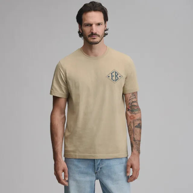 Eddie Bauer EB Goose Embroidered tricou barbati bej bumbac