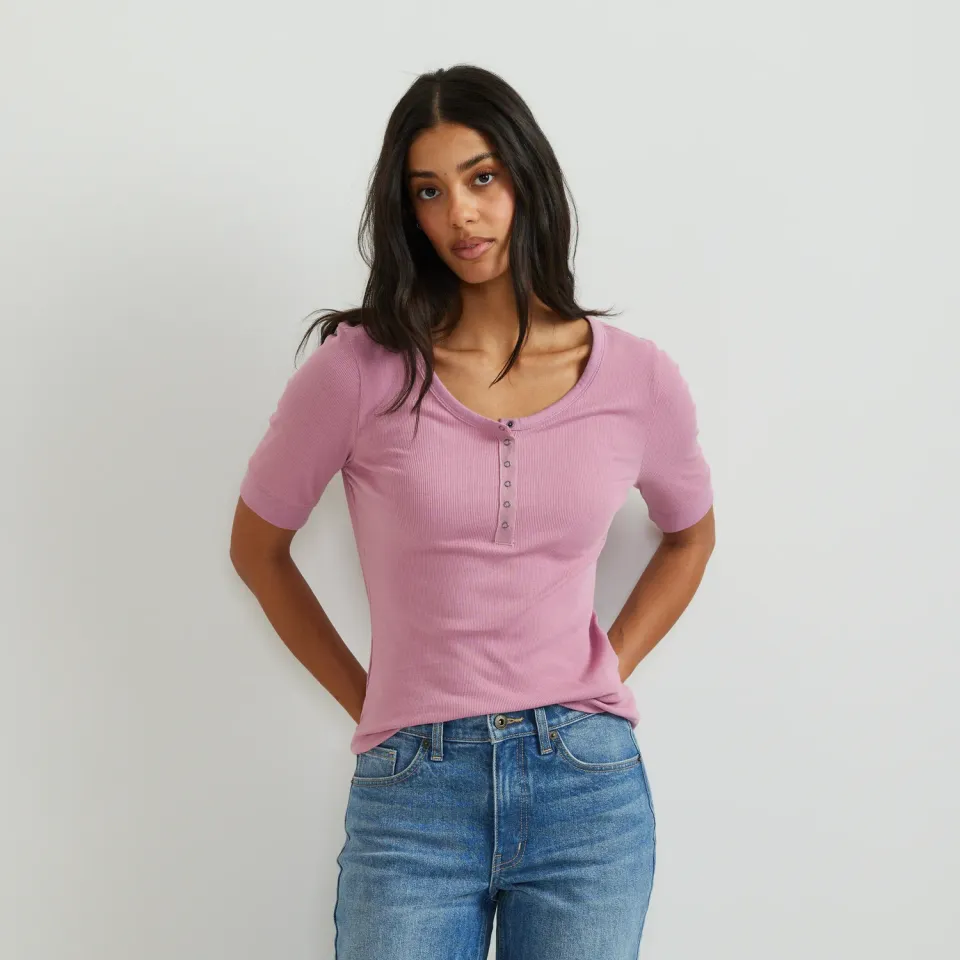 Eddie Bauer Softline Henley damă Sage cu capse