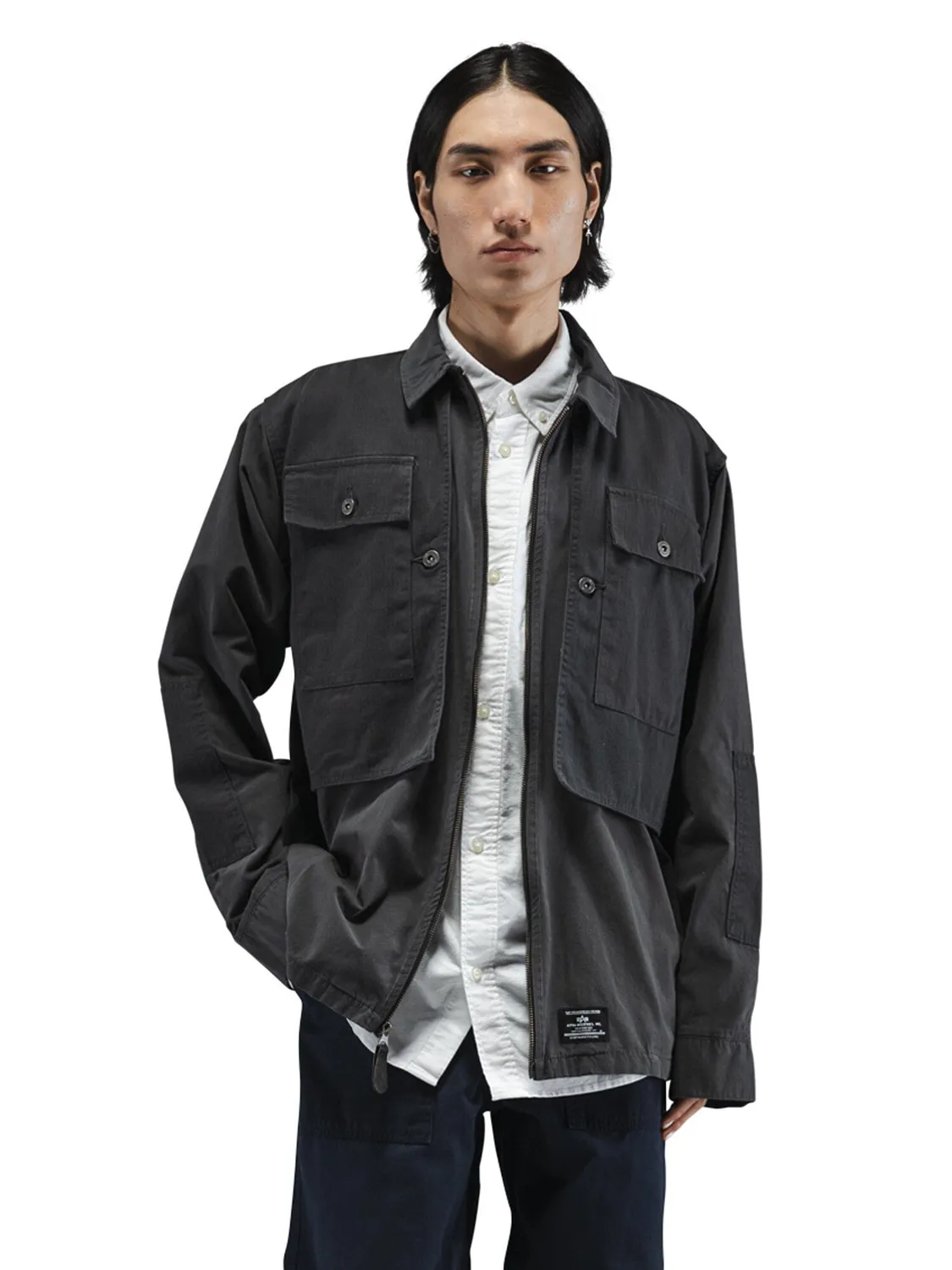 Alpha Industries P-44 cămașă overshirt charcoal bumbac