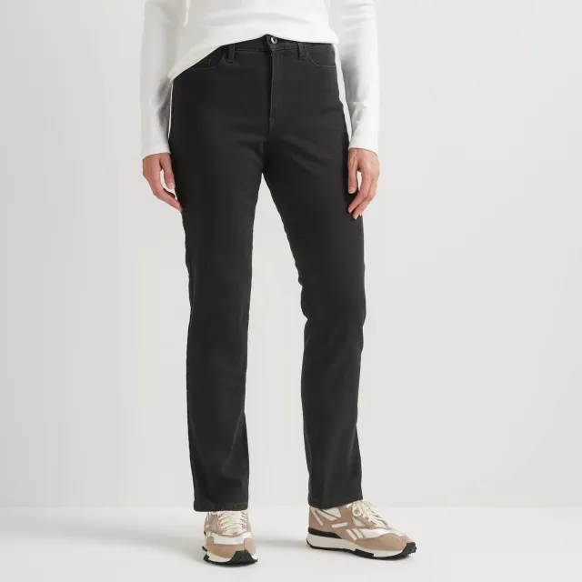 Eddie Bauer Venture Stretch blugi damă fleece negri călduroși