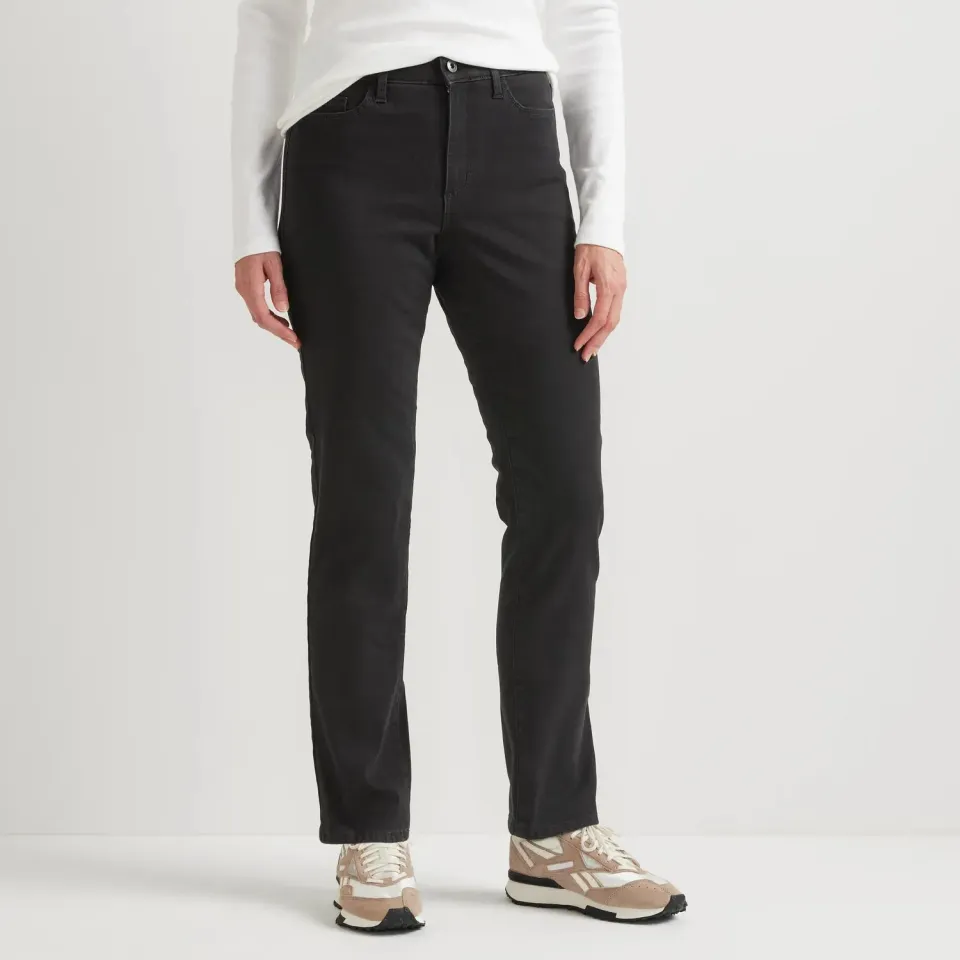 Eddie Bauer Venture Stretch blugi damă fleece negri călduroși