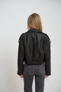Mareus Diamond Black 660 geacă piele neagră crop