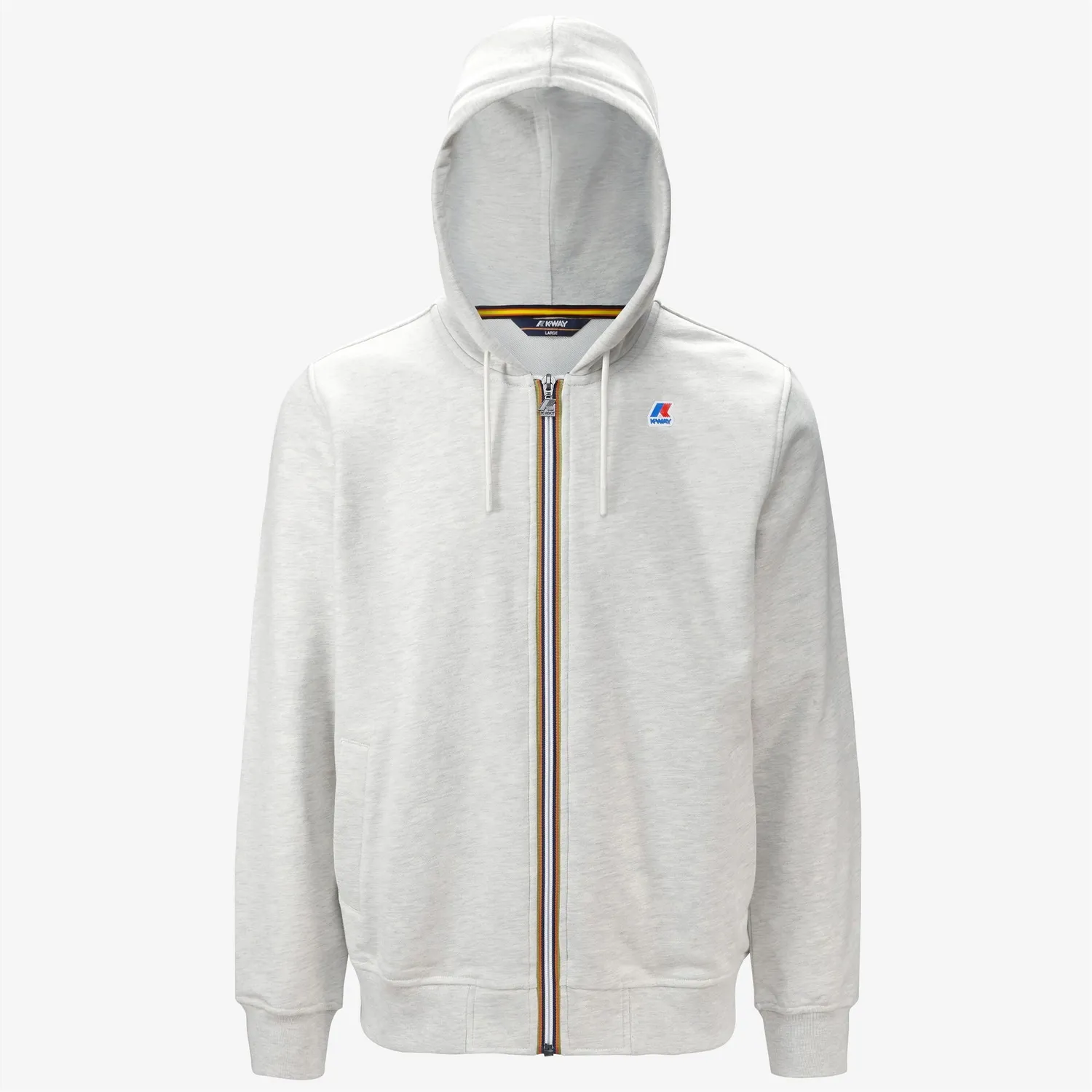K-Way Anthony hanorac fleece barbati alb melange cu gluga
