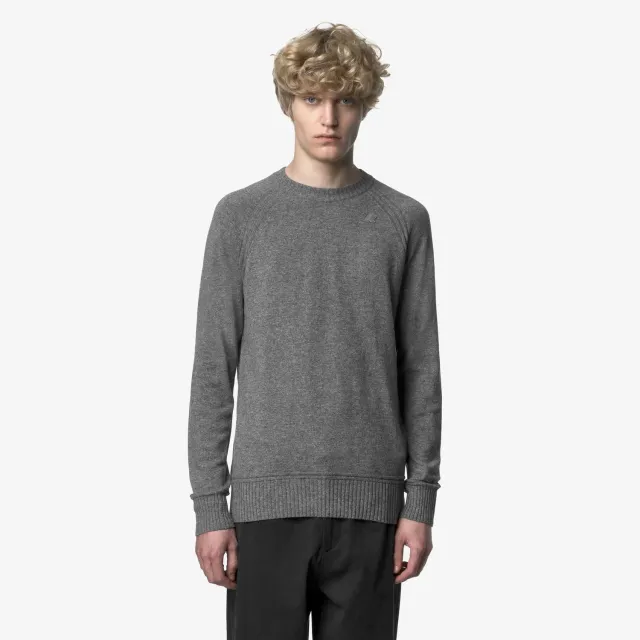 K-Way Sebas Wool Cashmere pulover gri barbati lana cașmir