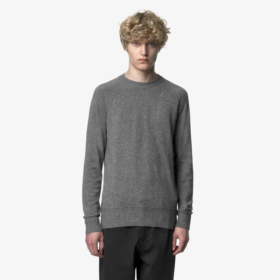 K-Way Sebas Wool Cashmere pulover gri barbati lana cașmir