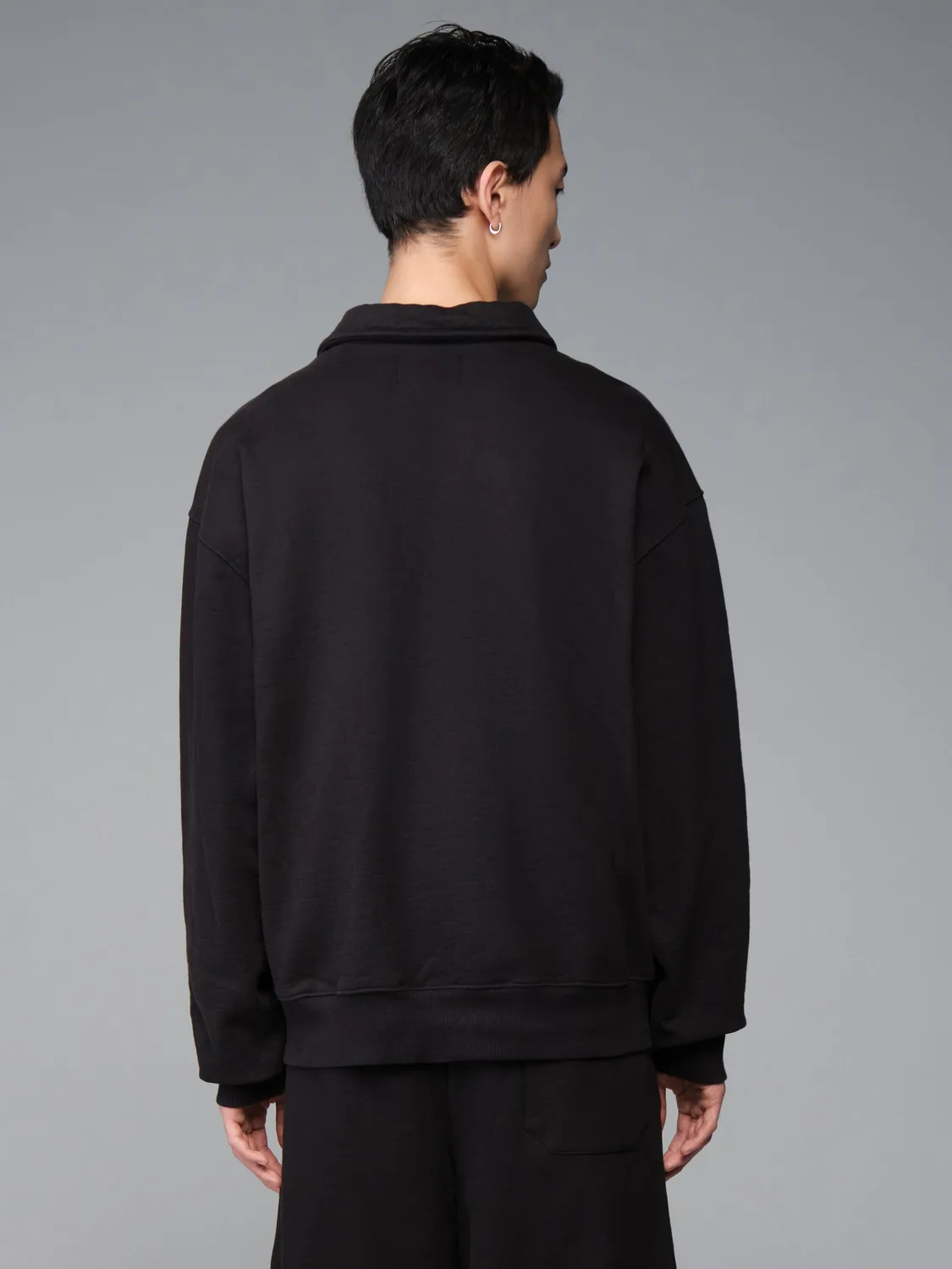 Alpha Industries Essential Quarter Zip bluza negru bumbac