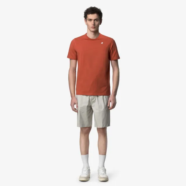 K-Way Adame tricou barbati portocaliu maroniu bumbac elastic