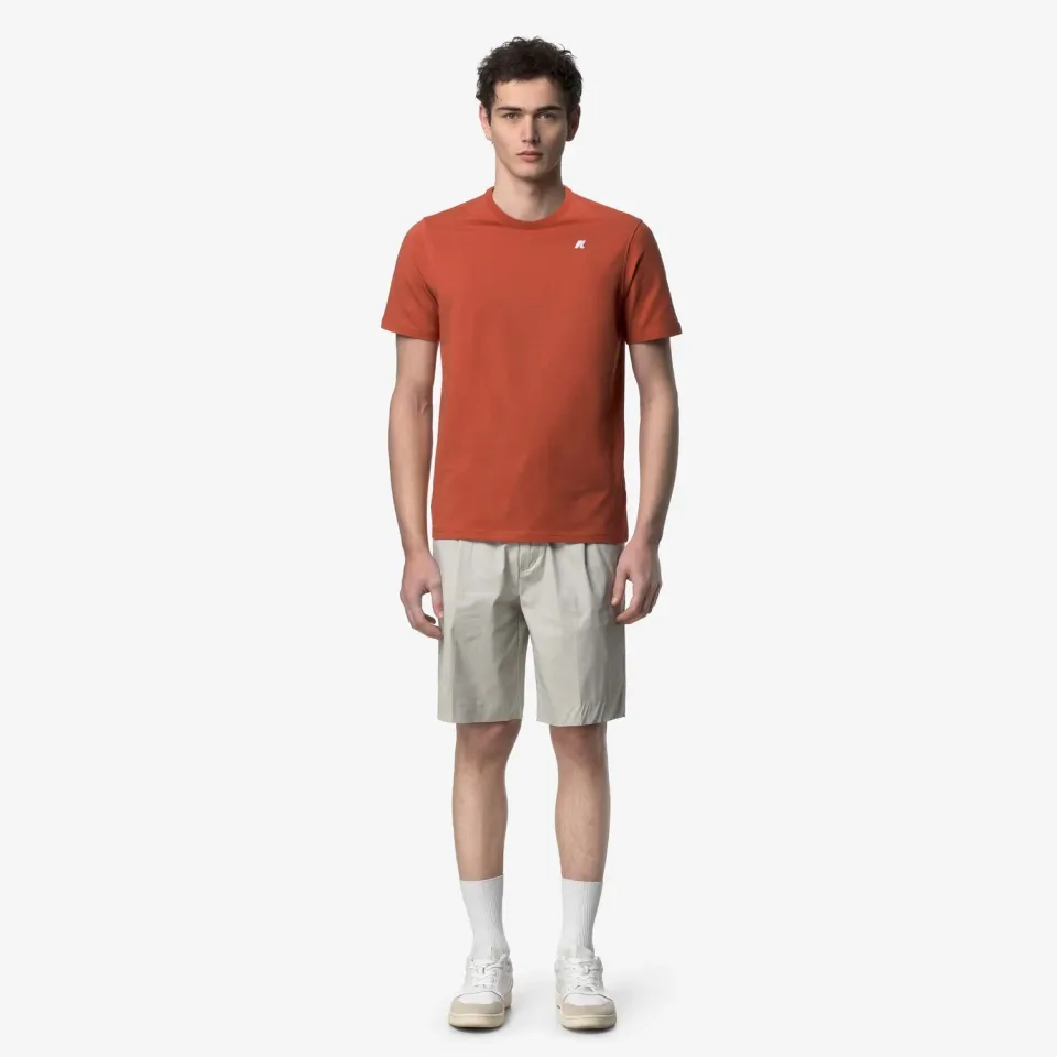 K-Way Adame tricou barbati portocaliu maroniu bumbac elastic
