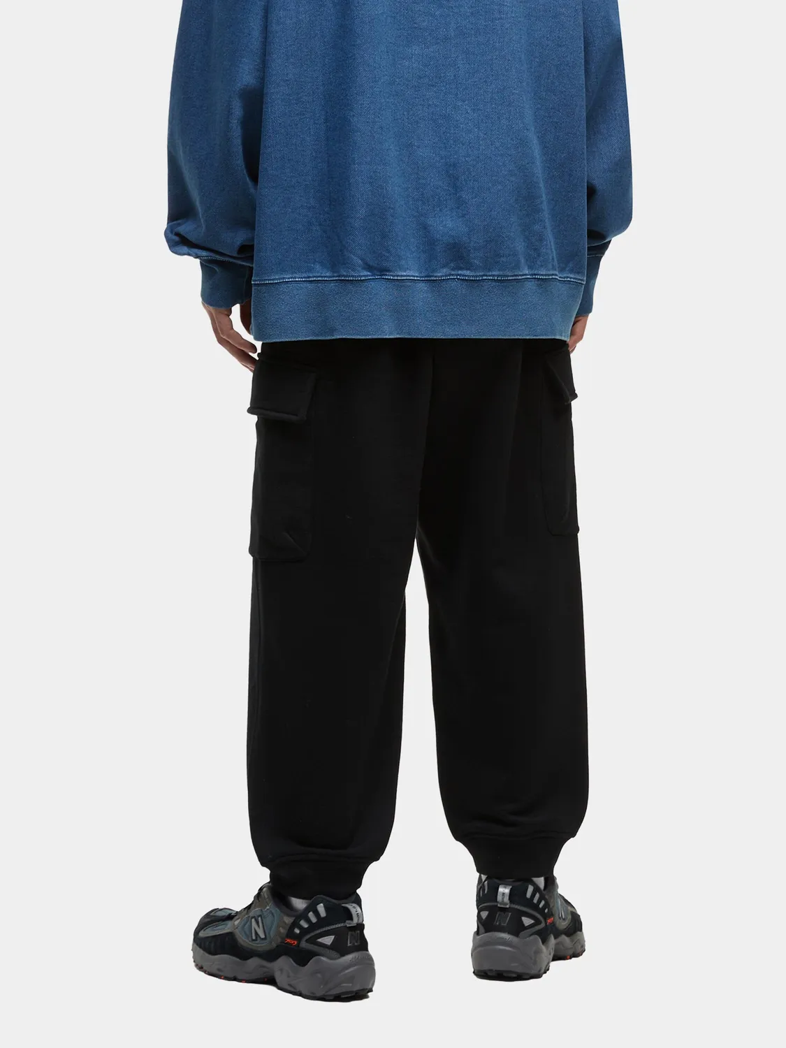 Alpha UNFRM Cargo Sweatpant pantaloni negri fleece