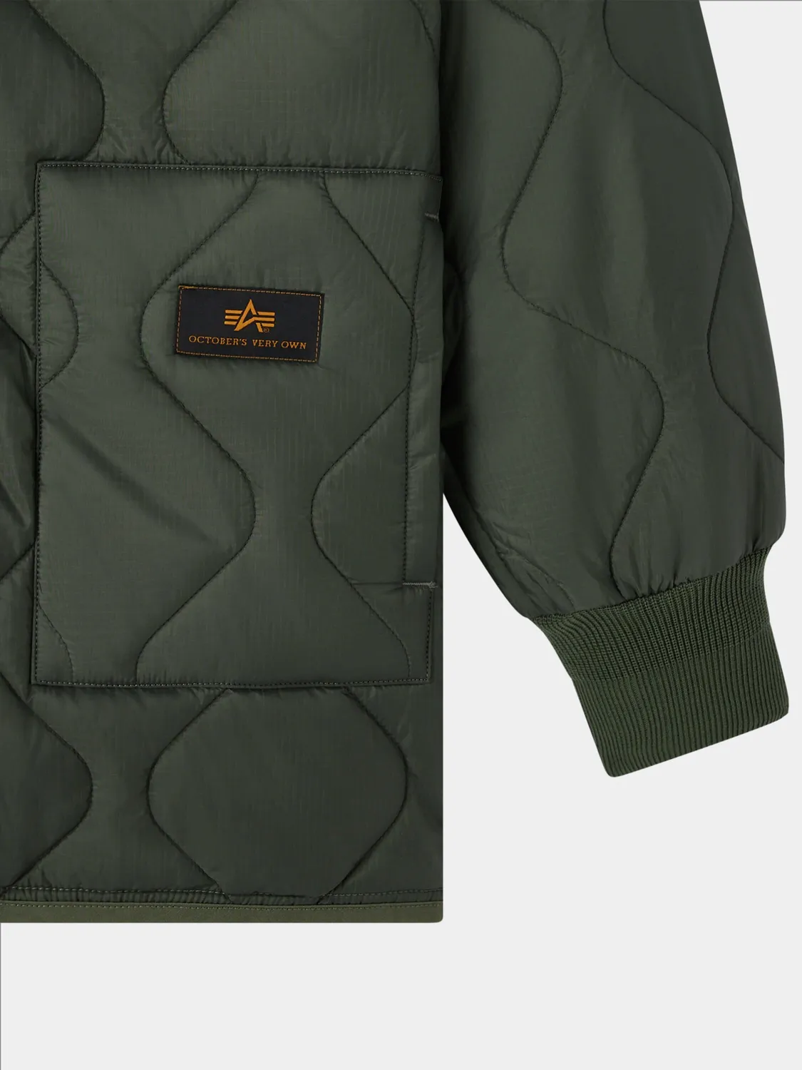 OVO x Alpha Industries ALS/92 geaca matlasata verde relaxata