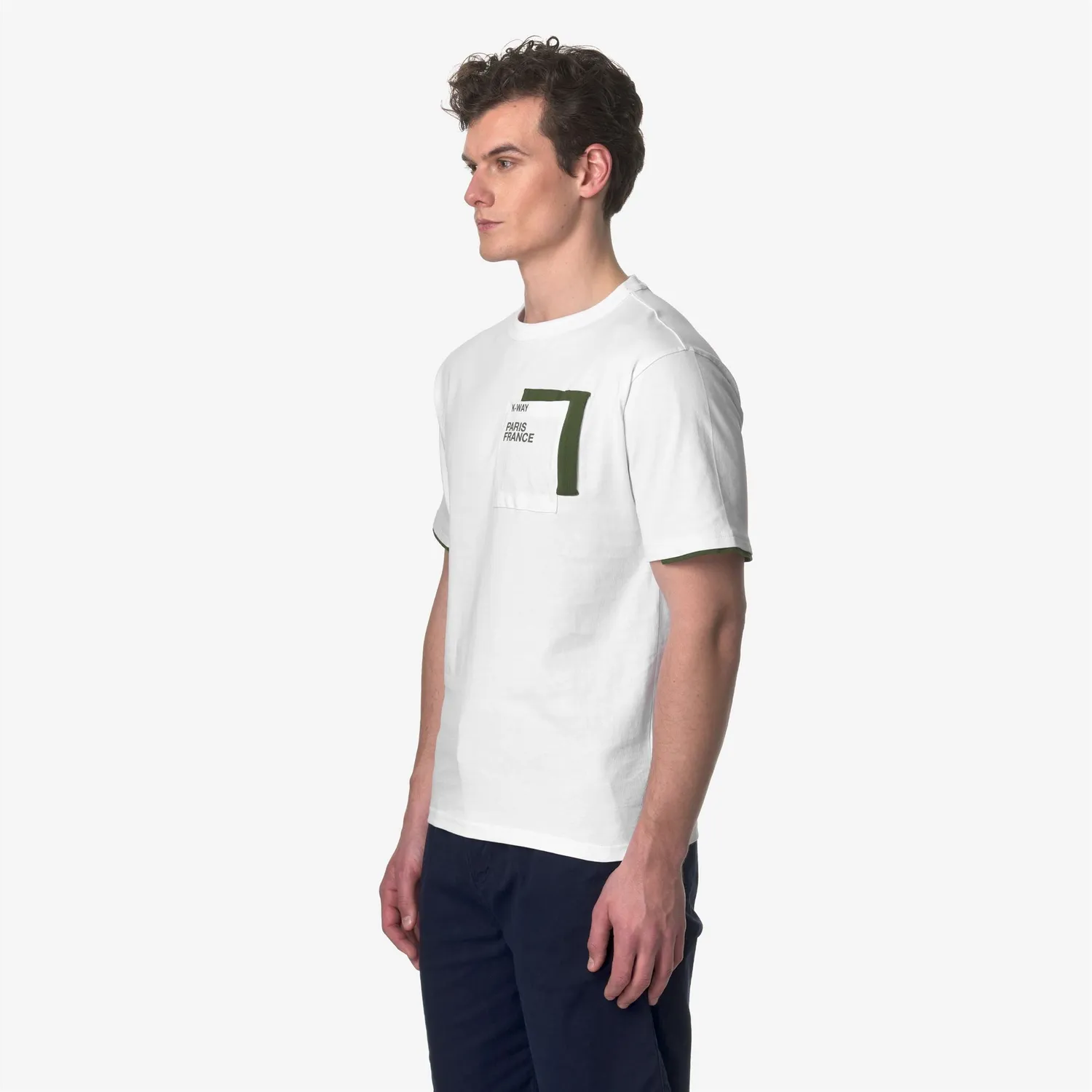 K-Way Fantome Contrast Pockets tricou barbati alb-verde