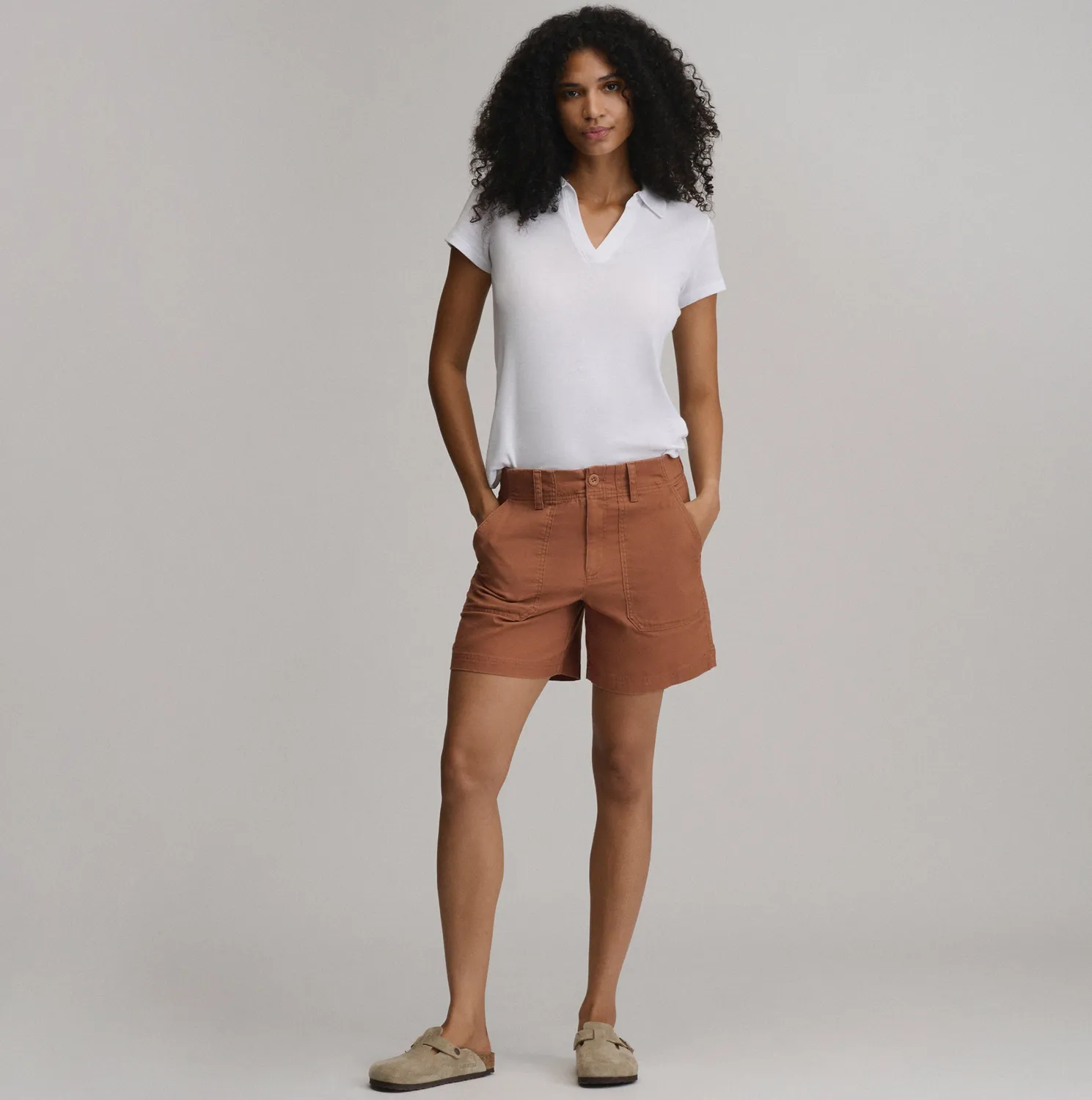 Eddie Bauer pantaloni scurti dama canvas cu talie inalta