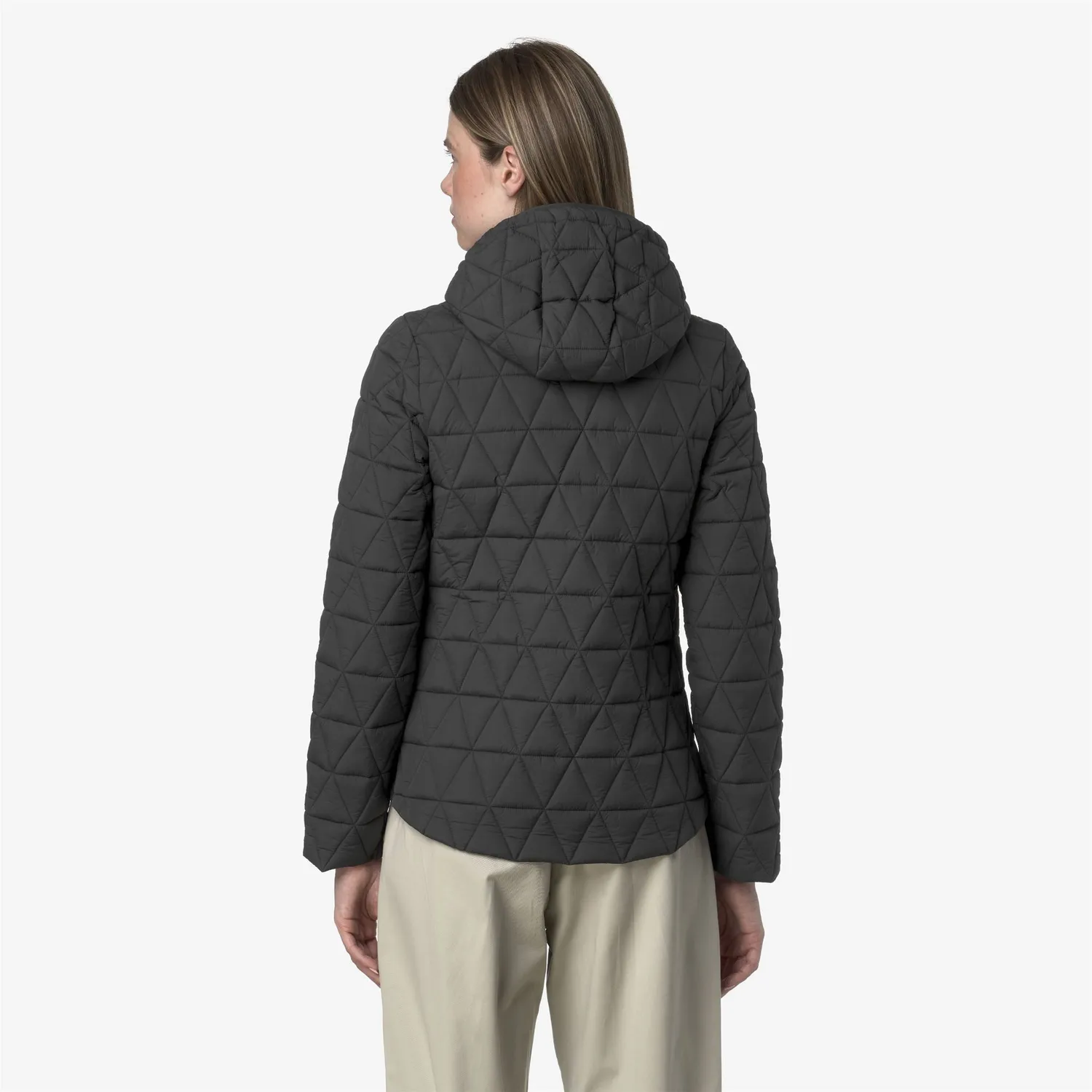K-Way Lil Diamond Quilted Warm geaca scurta gri calduroasa