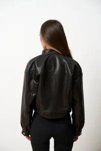 Mareus Obsidian Black 621 geaca piele dama neagra piele ovina