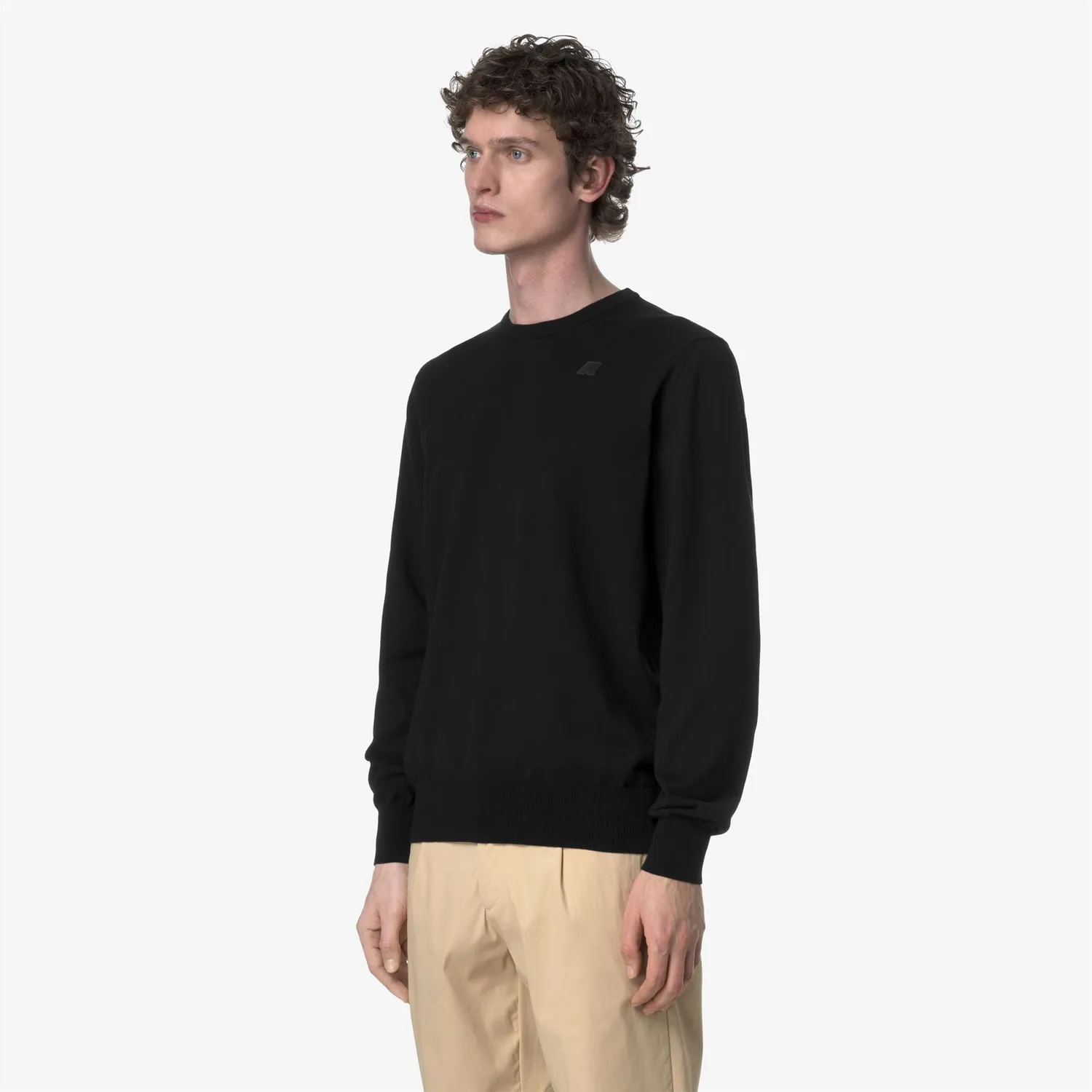 K-Way Sebastien Cotton pulover negru Black Pure bumbac