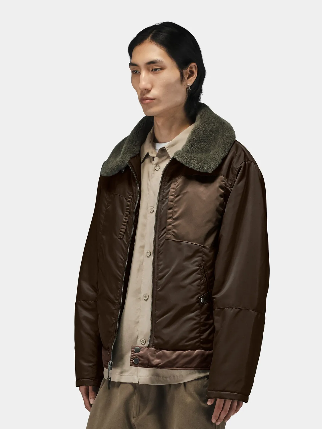 Alpha Industries Nylon Aviator geaca gri calduroasa