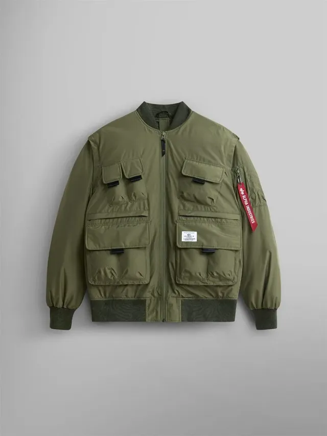Alpha Industries Multi Pocket geacă bomber verde nailon
