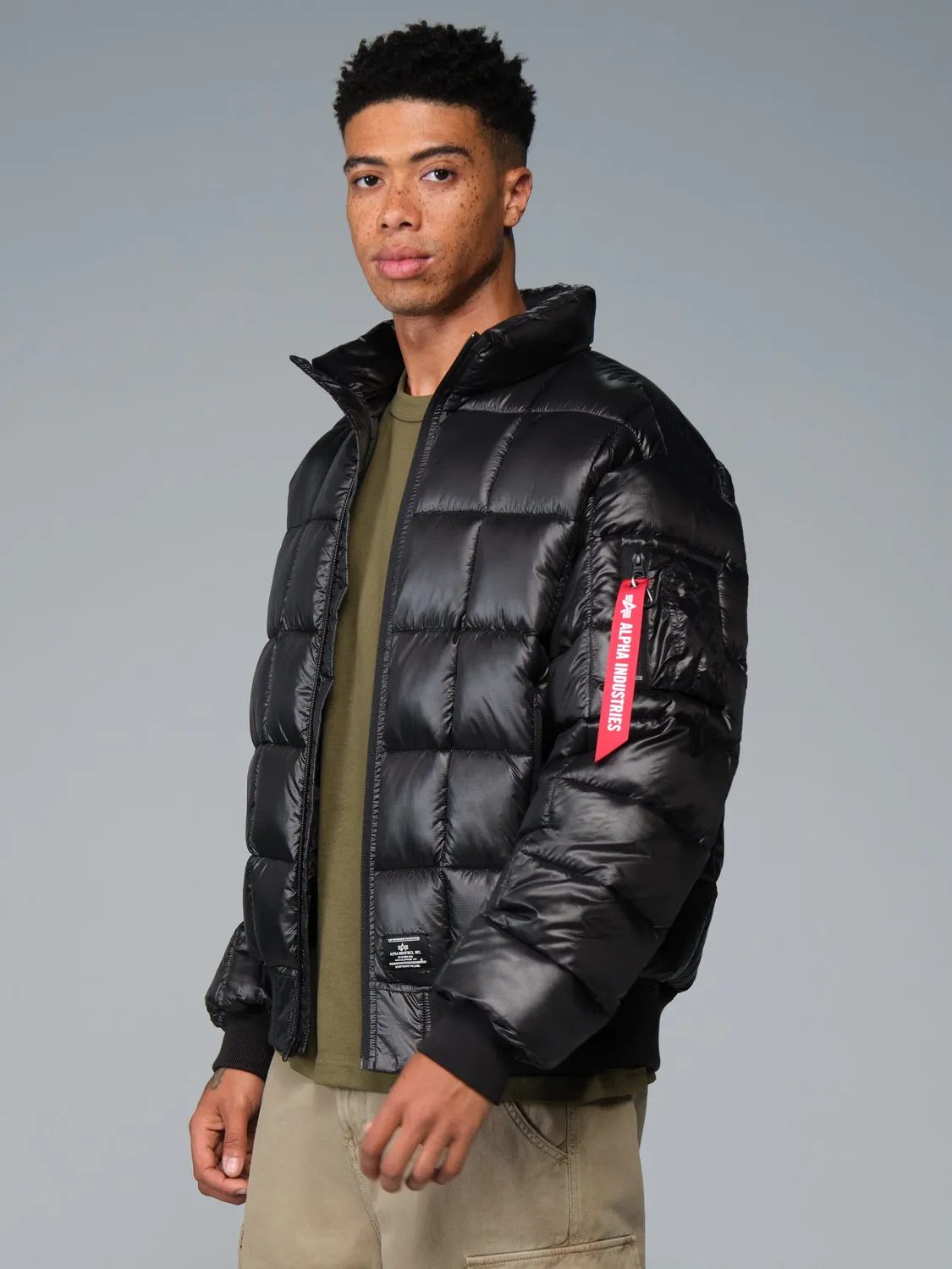 Alpha Industries MA-1 Puffer geaca bomber negru matlasata