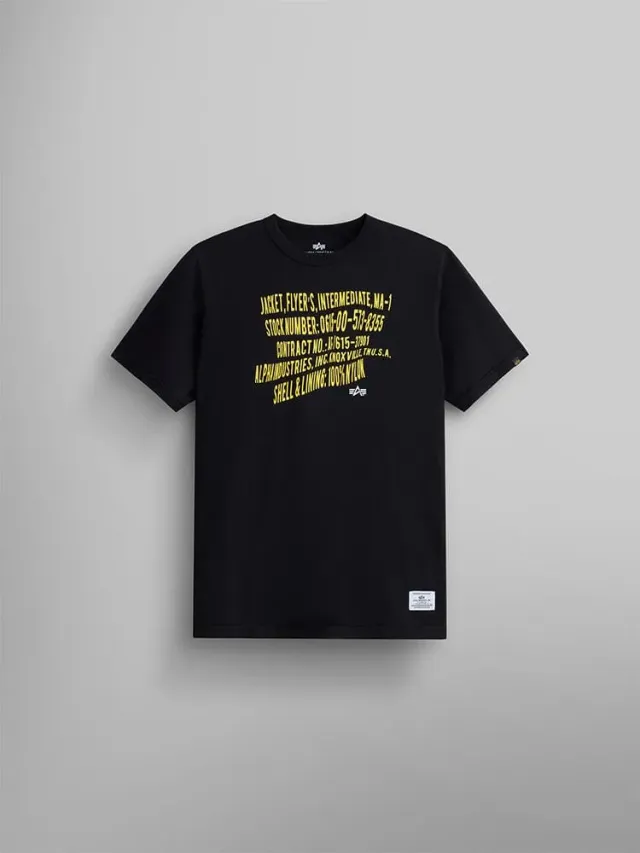 Alpha Industries Warped Label tricou negru bumbac
