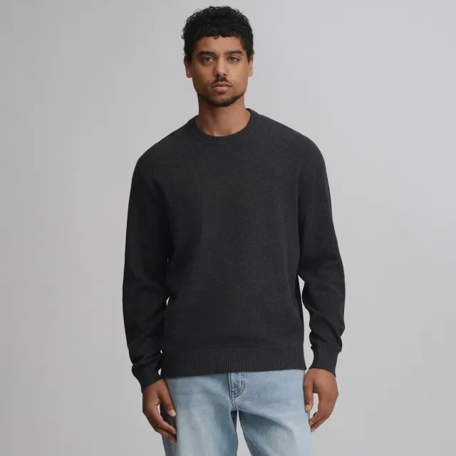 Eddie Bauer Classic Crew Solid pulover barbati charcoal tricot