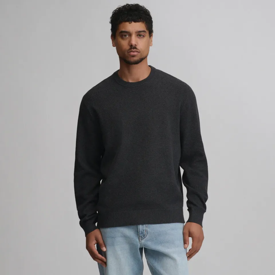 Eddie Bauer Classic Crew Solid pulover barbati charcoal tricot