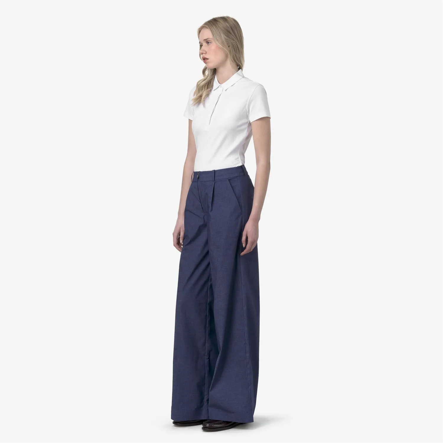 K-Way Pigalle Soft Denim pantaloni albastru cobalt