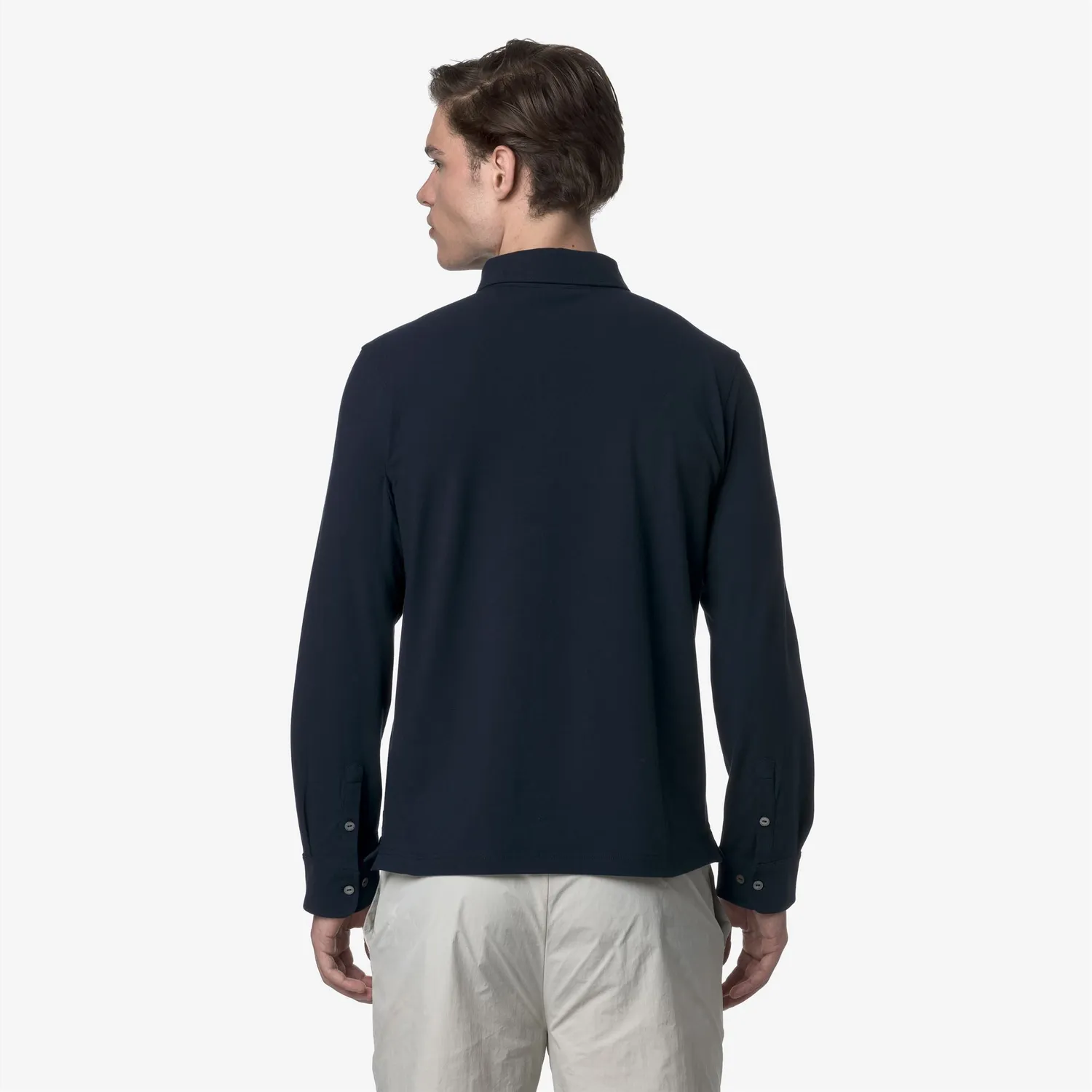 K-Way Tibere Ice Cotton polo barbati albastru maneca lunga