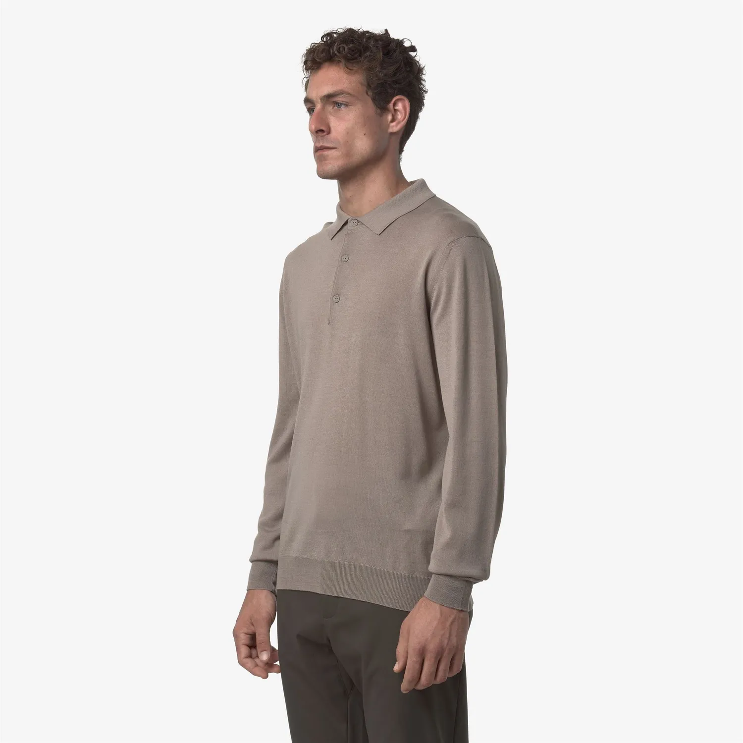 K-Way Rey Wool Merino Blend Pulover Bej Taupe Lână