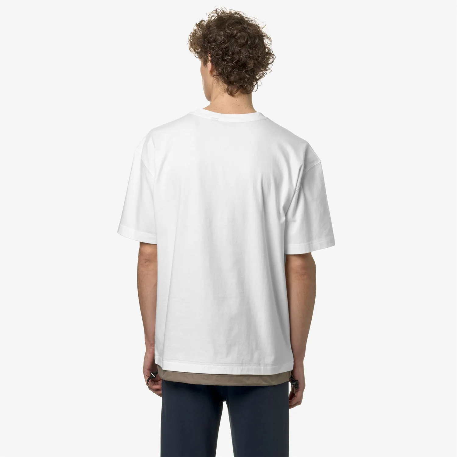 K-Way Le Vrai Serille tricou alb-bej taupe din bumbac