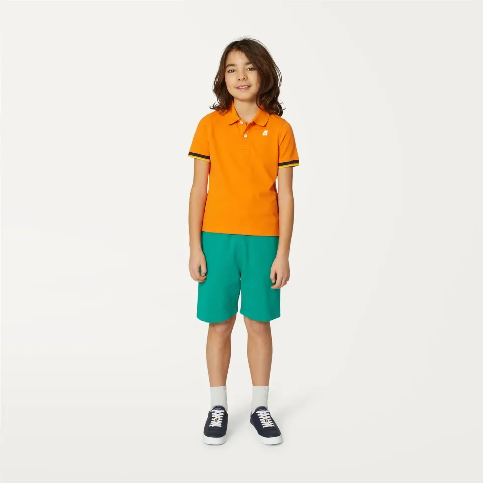 K-Way Vincent polo baiat Orange Russet bumbac elastic