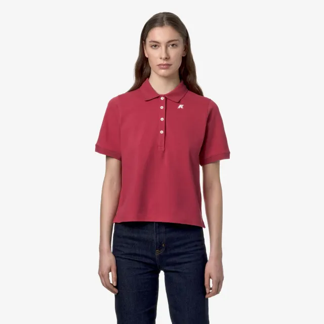 K-Way Liselle polo dama roz inchis bumbac stretch