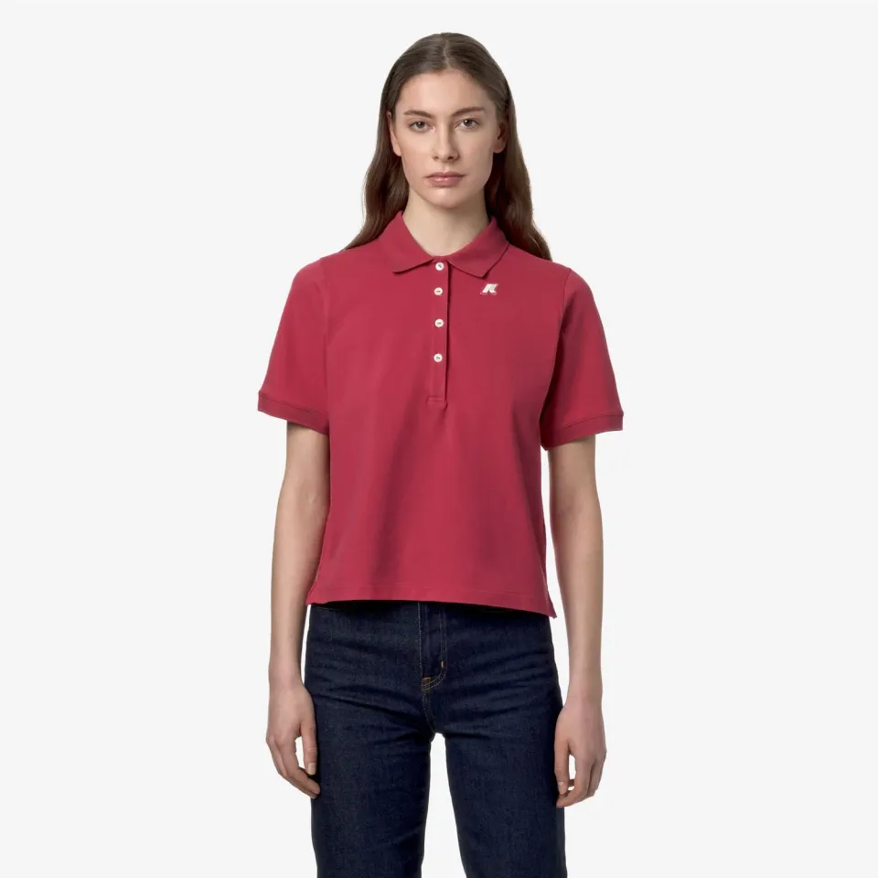 K-Way Liselle polo dama roz inchis bumbac stretch