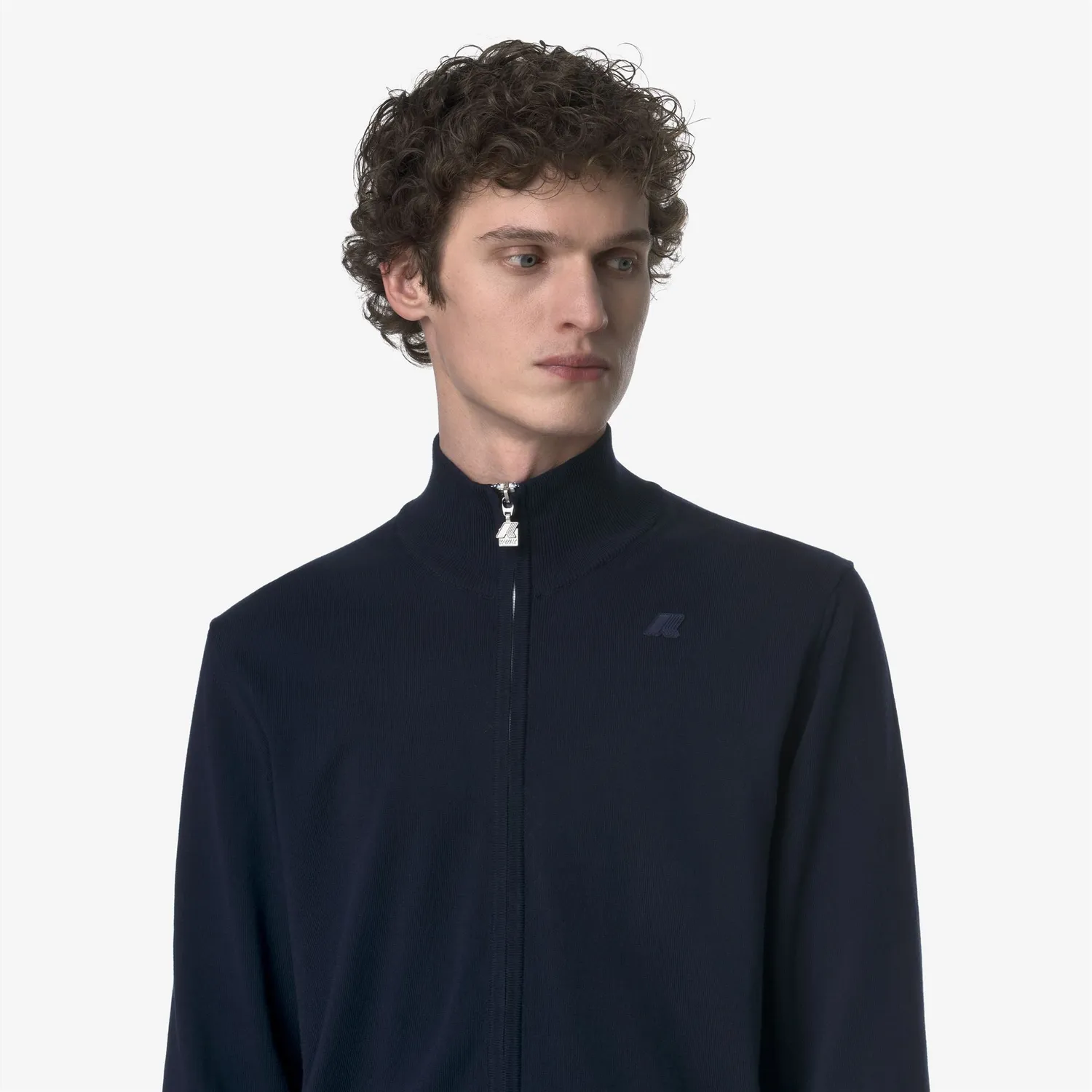 K-Way Finny Cotton cardigan barbati albastru zip antipilling