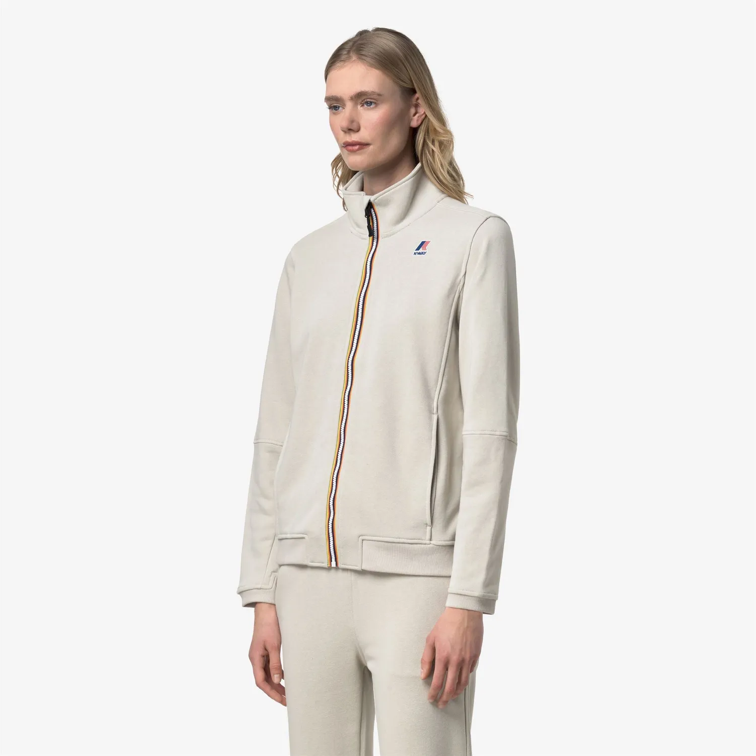 K-Way Pepin Poly Cotton hanorac fleece bej fermoar