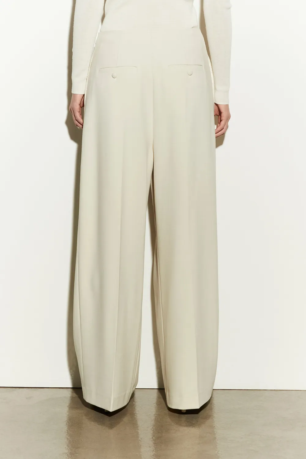 Pantaloni Isabelle Blanche ivoire cu funda fata