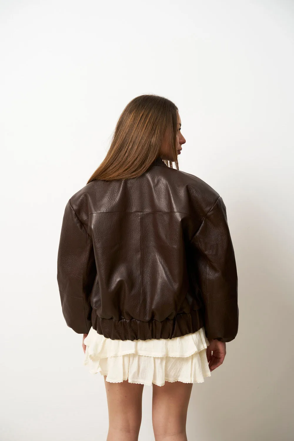 Mareus Bomber 648 geacă piele damă Chocolate