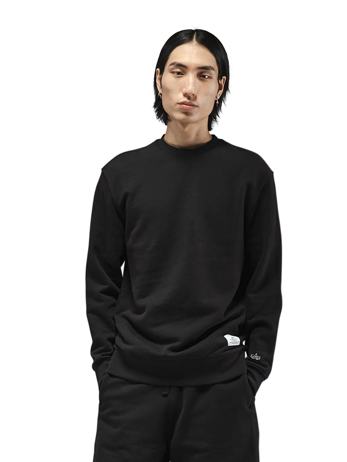 Alpha Industries Essential French Terry Crewneck Gen II hanorac negru bumbac
