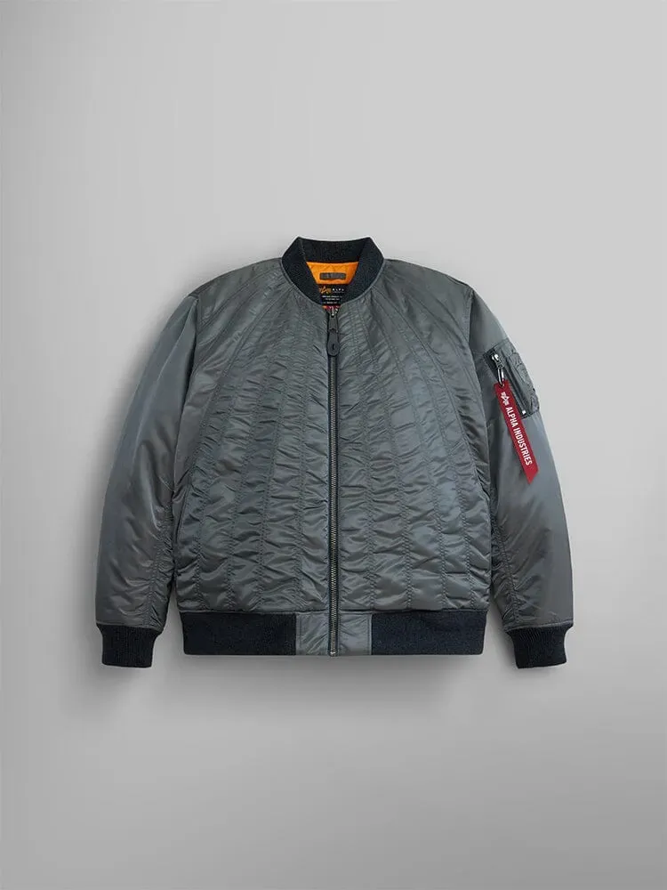 Alpha Industries MA-1 Shirring palton bomber gri matlasat