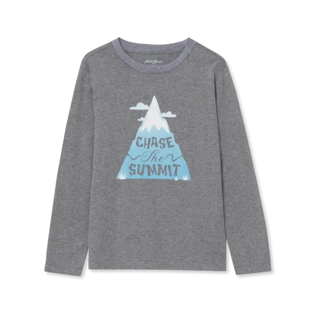 Eddie Bauer Boys Long-Sleeve Graphic Tee tricou Charcoal Heather bumbac
