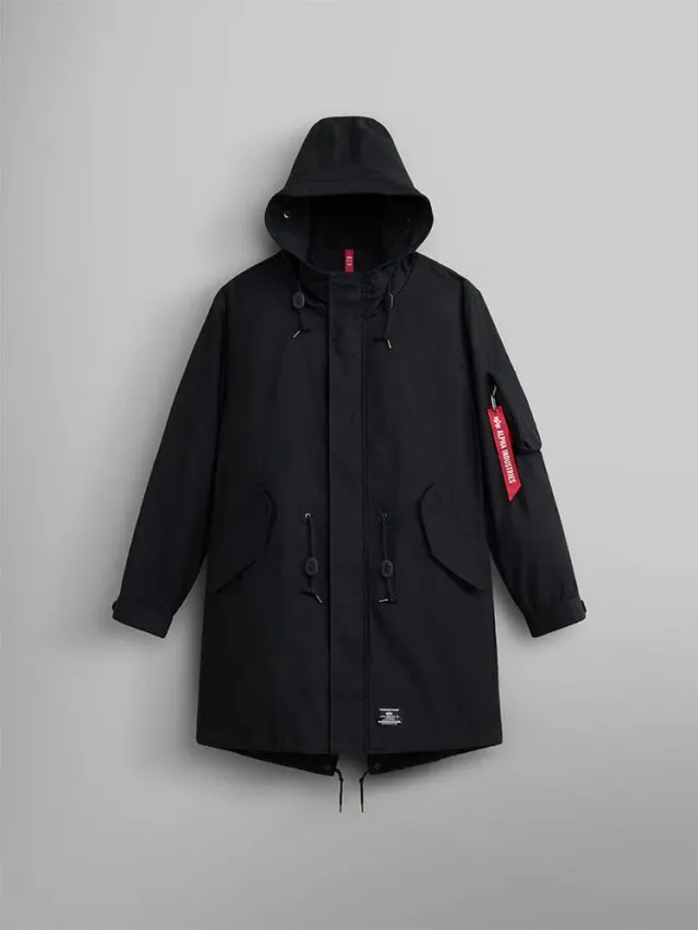 Alpha Industries M-59 Fishtail parka neagra calduroasa