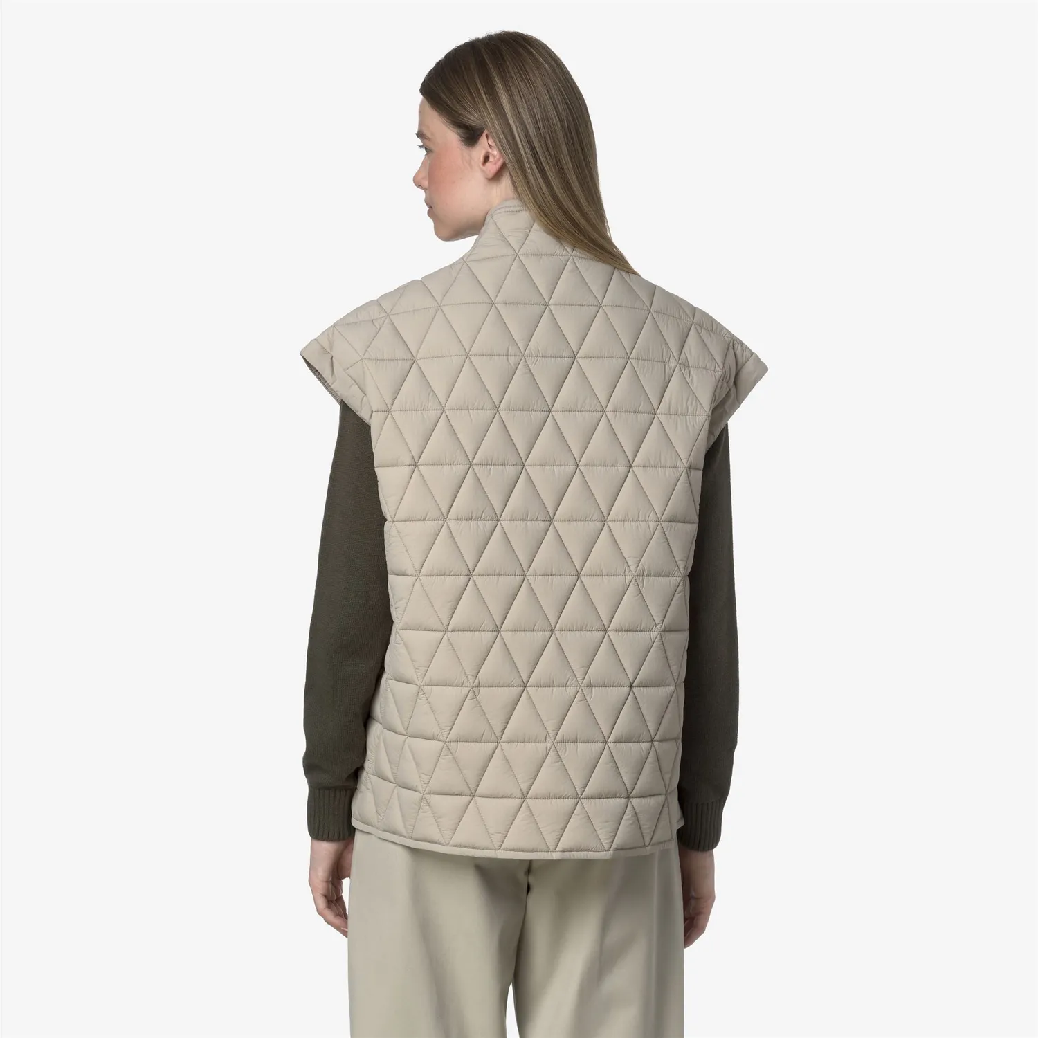 K-Way Saloire Diamond vesta dama bej matlasata