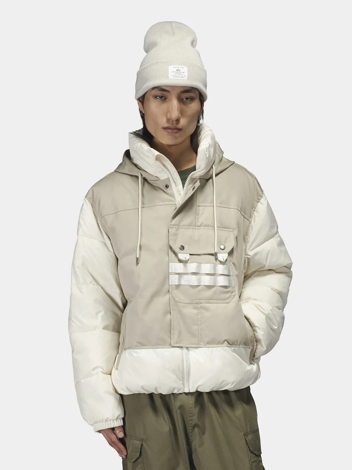 Alpha Industries Swedish Army parka Dune White nailon