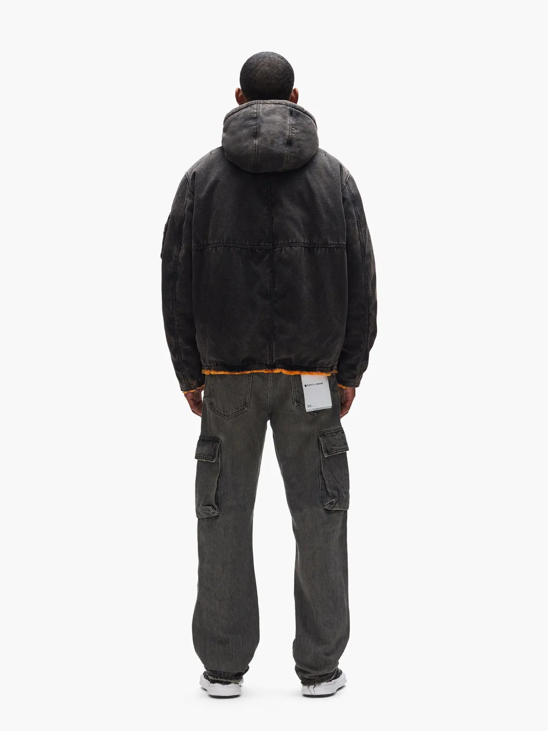 Purple x Alpha Hooded Bomber palton negru călduros