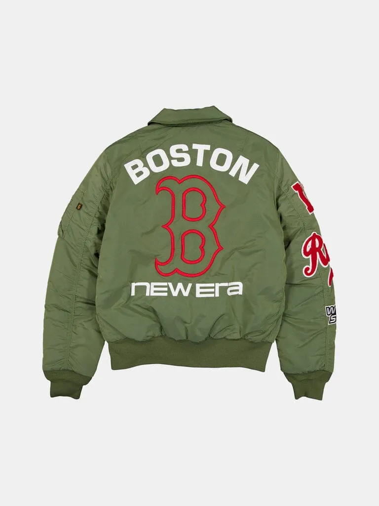 Alpha Industries MA-1 Boston Red Sox geaca bomber verde