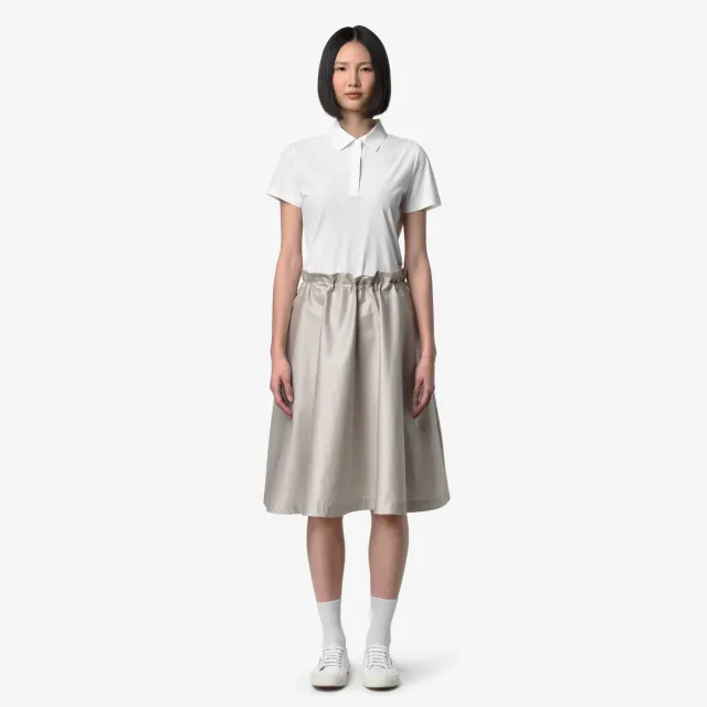 K-Way Gaelal Shiny Cotton fusta femei bej midi