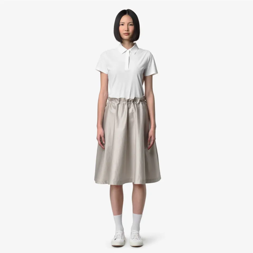 K-Way Gaelal Shiny Cotton fusta femei bej midi