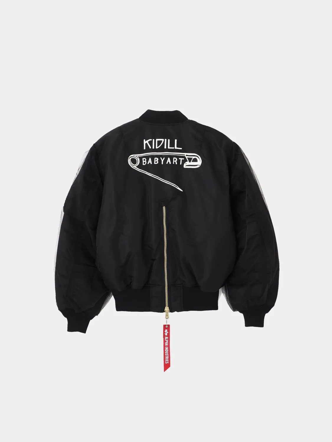 Alpha Industries Kidill Babyart MA-1 geacă bomber neagră brodată