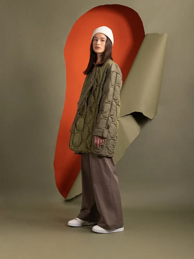Alpha Industries Mixed Media geaca lunga dama verde